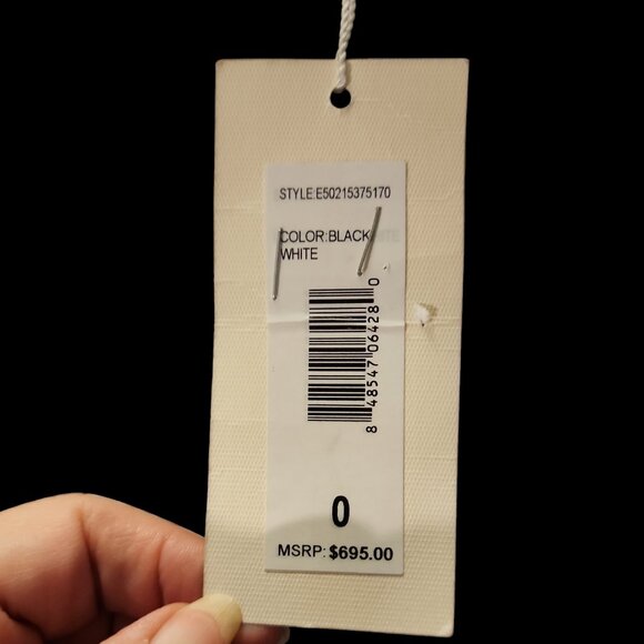 Size 0 Erin Featherston Black & White Formal NWT Unworn Stripes Polka Dots - Picture 4 of 8